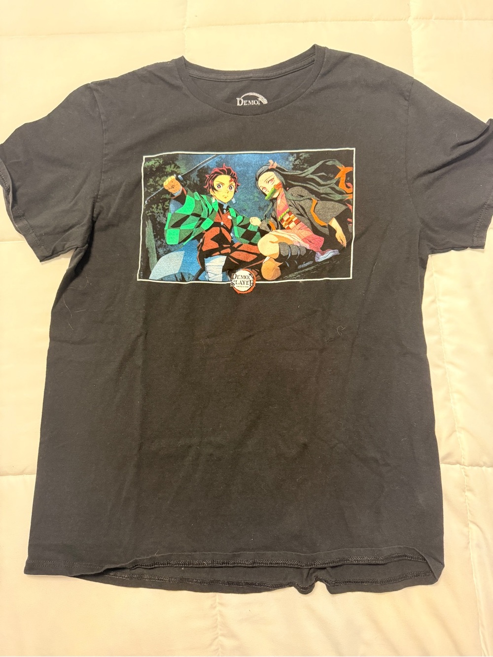 Tanjiro & Nazuku Demon Slayer black short sleeve Tshirt